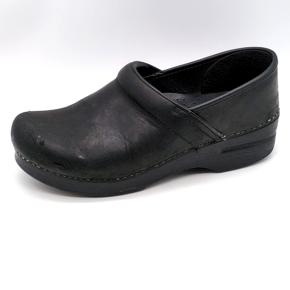 Dansko Shoes Womens Black EUR 39 Leather Clog Loafers Walking Comfort Workwear